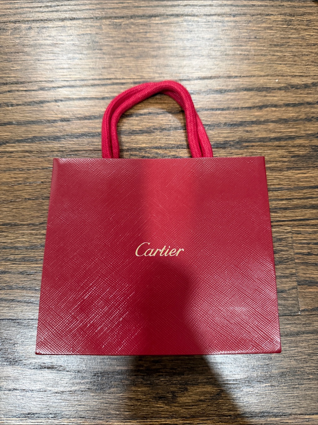Cartier Red Mini Gift Bag With Gold Logo